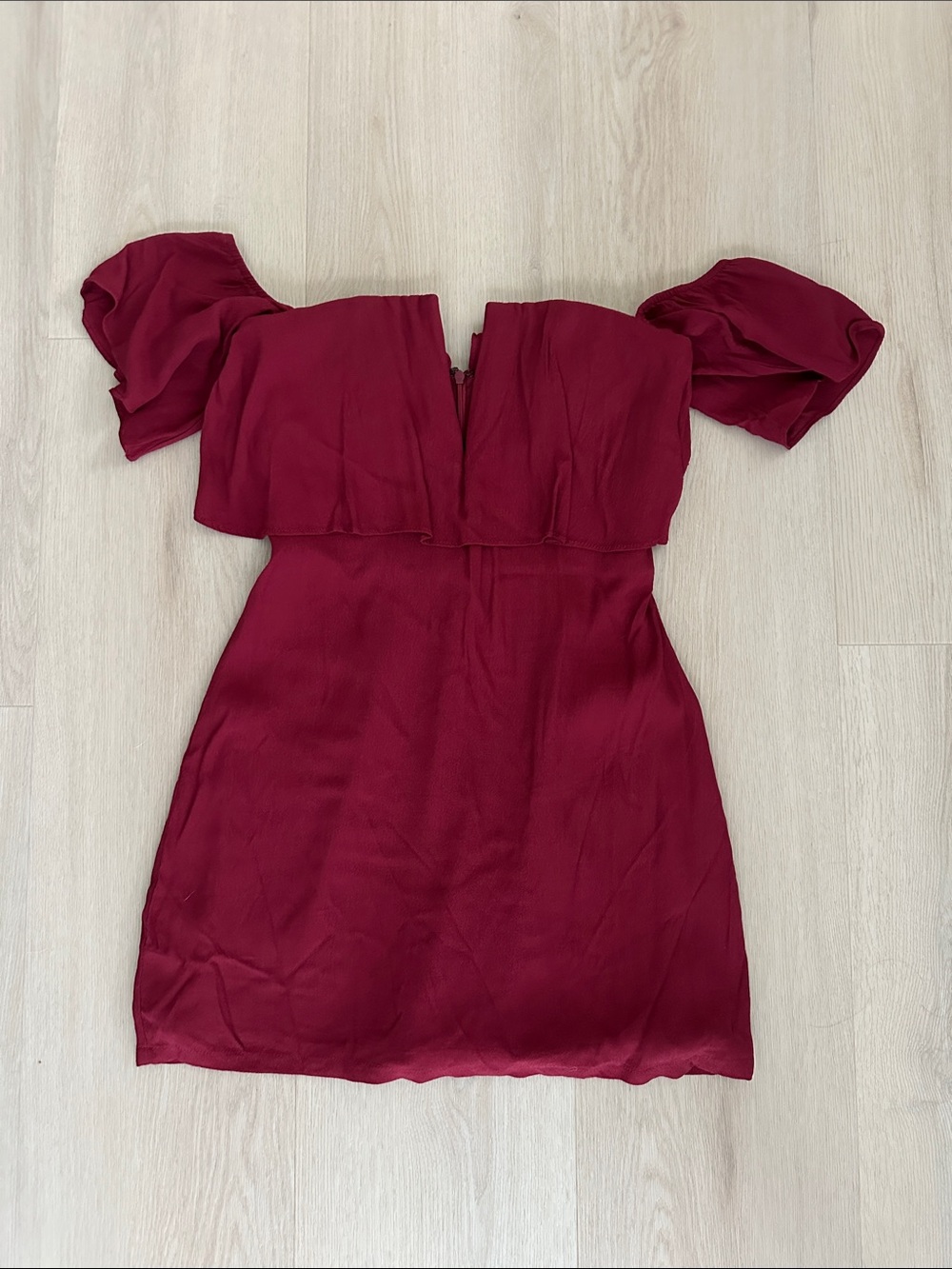 Lovers + Friends Off-Shoulder Burgundy Mini Dress